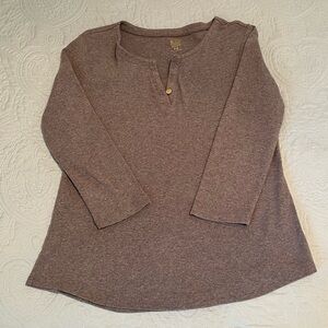 Anne Klein Sport Grey Knit Top Size Petite Small
